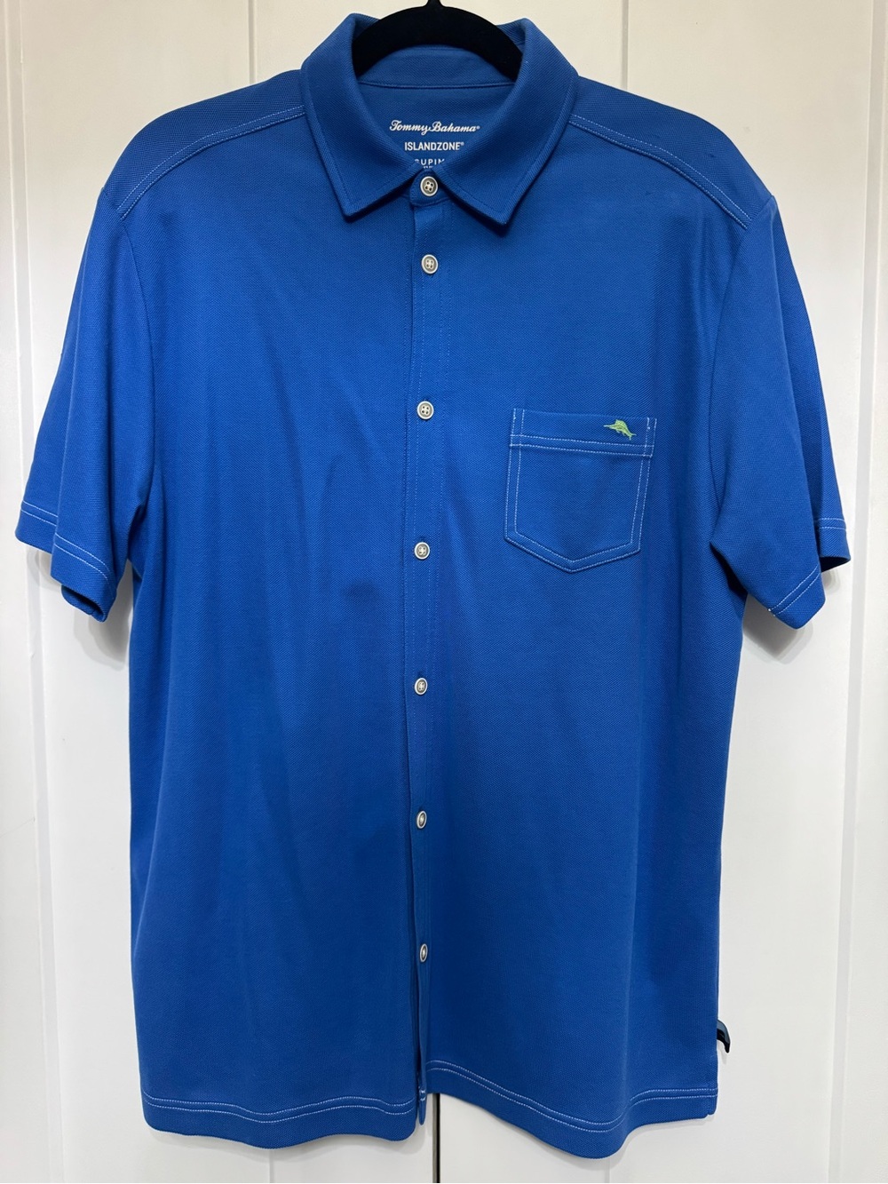 Tommy Bahama Royal Blue Short-Sleeve Button-Down Polo Shirt